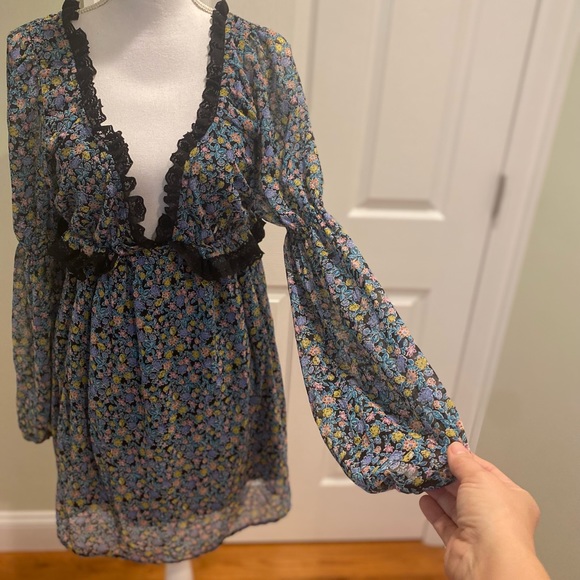 New Free People Pennie Mini Dress size L - Picture 12 of 17